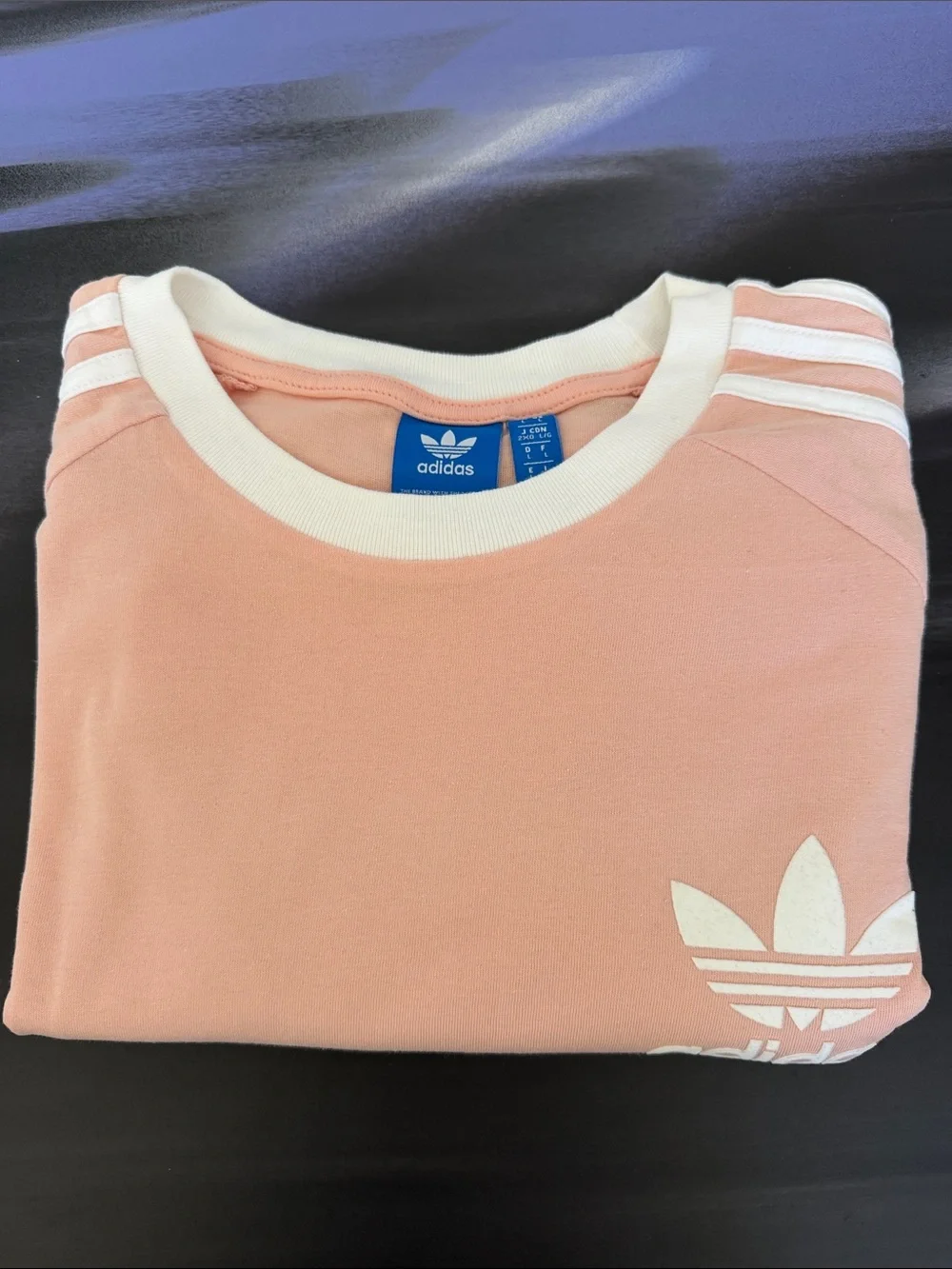 adidas Trefoil T-Shirt in Soft Pink with White Accents